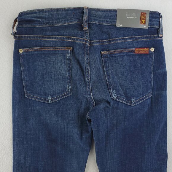 7 For All Mankind Jeans Jiselle Phenomenal Flare USA Women's "25" 28x34 NWT - Picture 12 of 12
